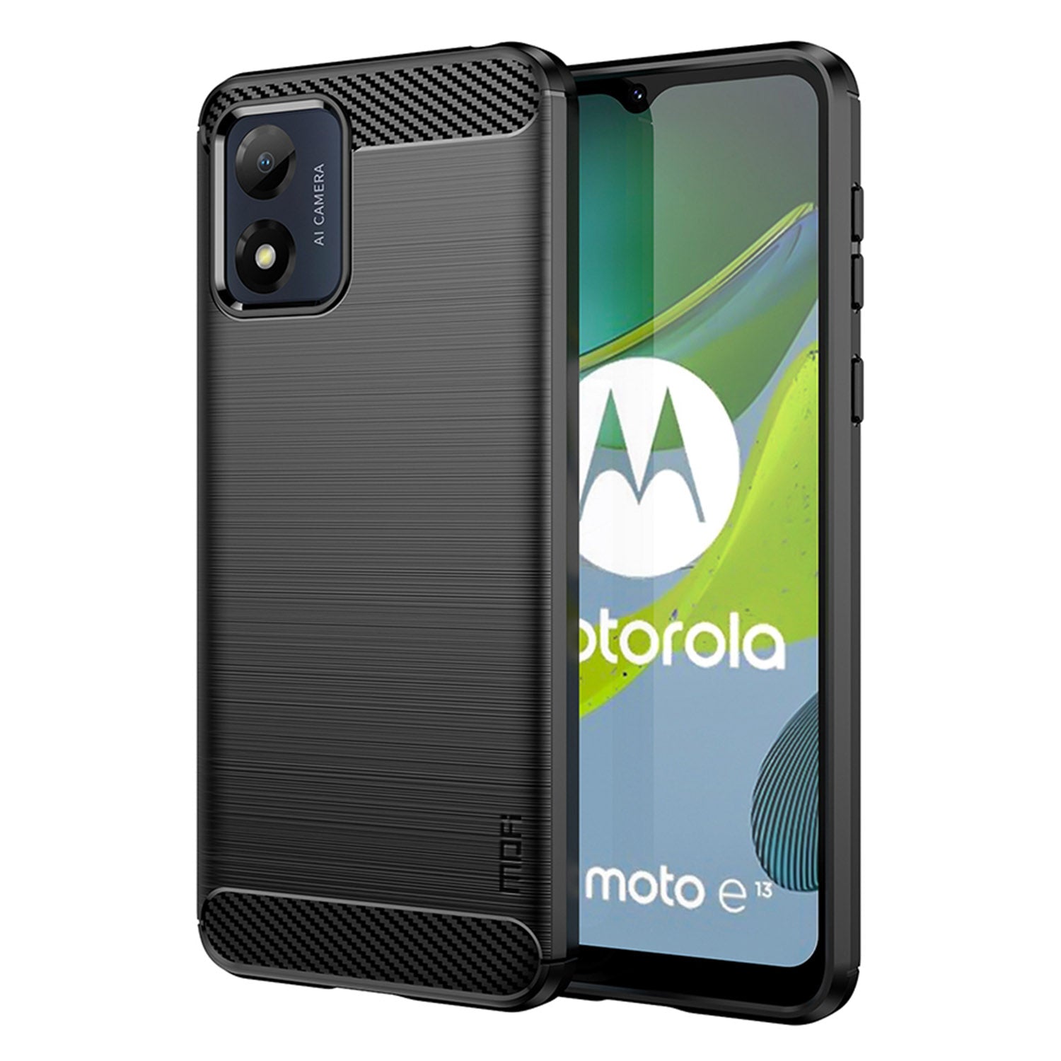 MOFI JK TPU Series-1 for Motorola Moto E13 4G Phone Cover Anti-Scratch Brushed Carbon Fiber Phone Case TPU Phone Shell MOFI JK TPU Series-1 for Motorola Moto E13 4G Phone Cover Anti-Scratch Brushed Carbon Fiber Phone Case TPU Phone Shell